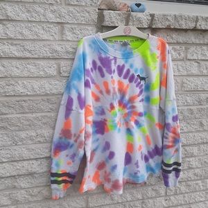 PINK Victoria's Secret Tops - Custom made tye dye Vs pink crew PINK Victoria's Secret Tops - Custom made tye dye Vs pink crew